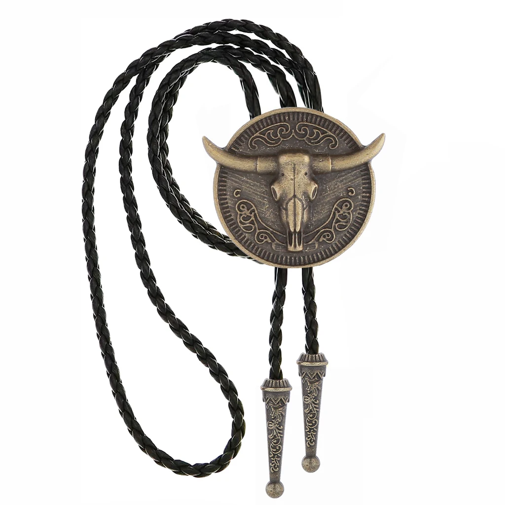 

Long horn bull head bolo tie