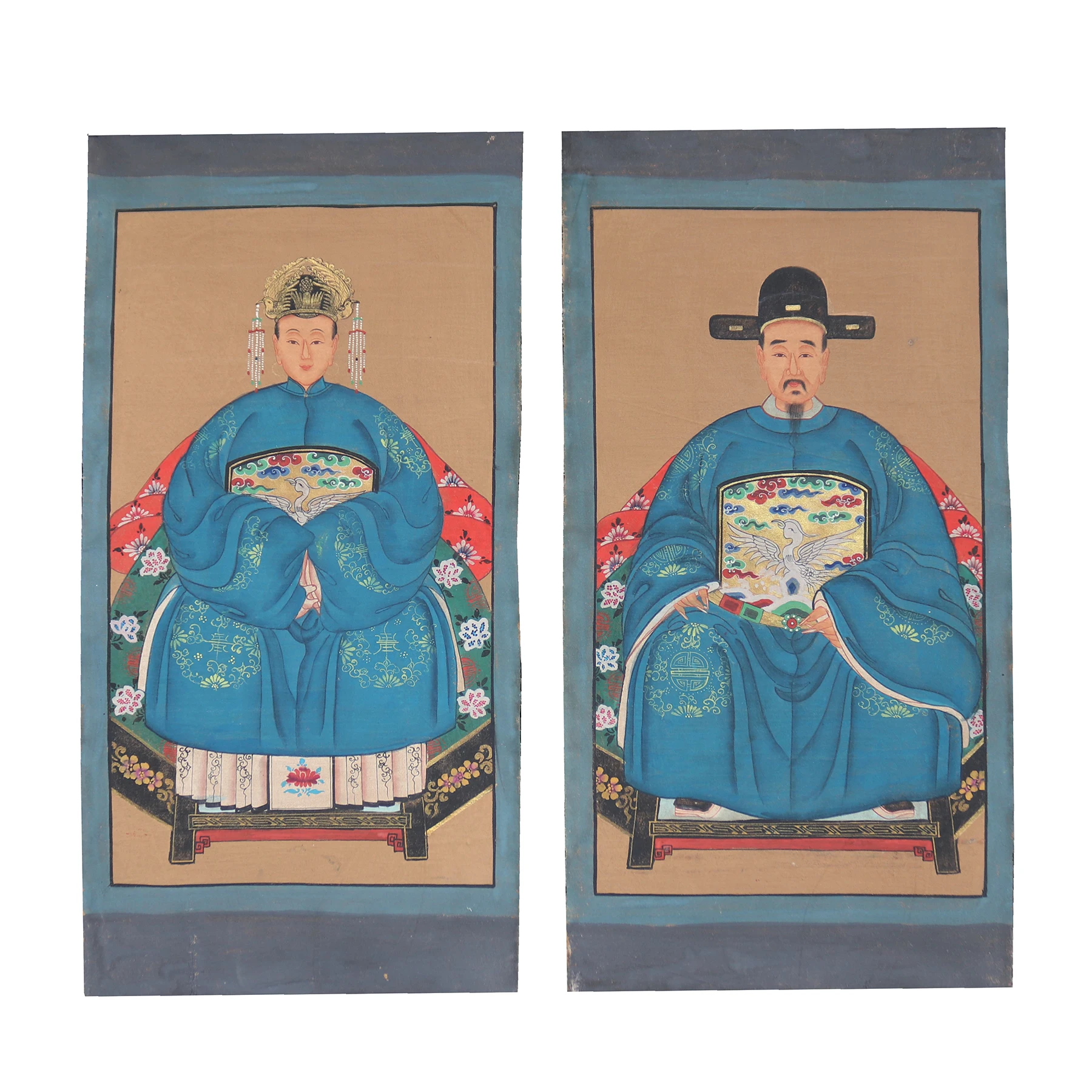 

Hand painted ancestor paintings on canvas fabric