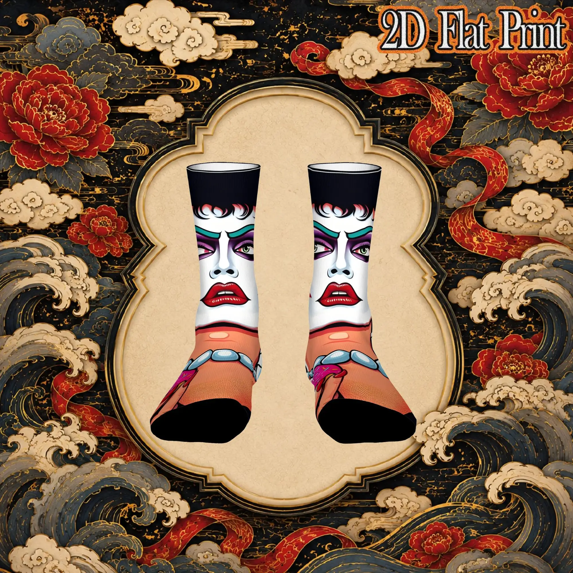 Dr Frank N Furter Vintage Rocky Horror Show Street Style Novelty Seamless Mid Tube Creative Sock Sports Socks