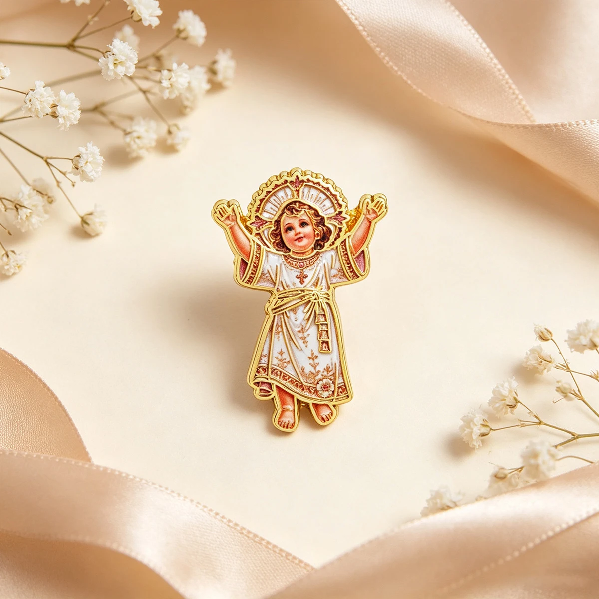 9 Stück religiöse Kinder-Emaille-Pins, Vintage katholische Figuren-Brosche, Anstecknadel für Rucksack, Kleidung, dekorative Accessoires, Geschenk – Detail 6
