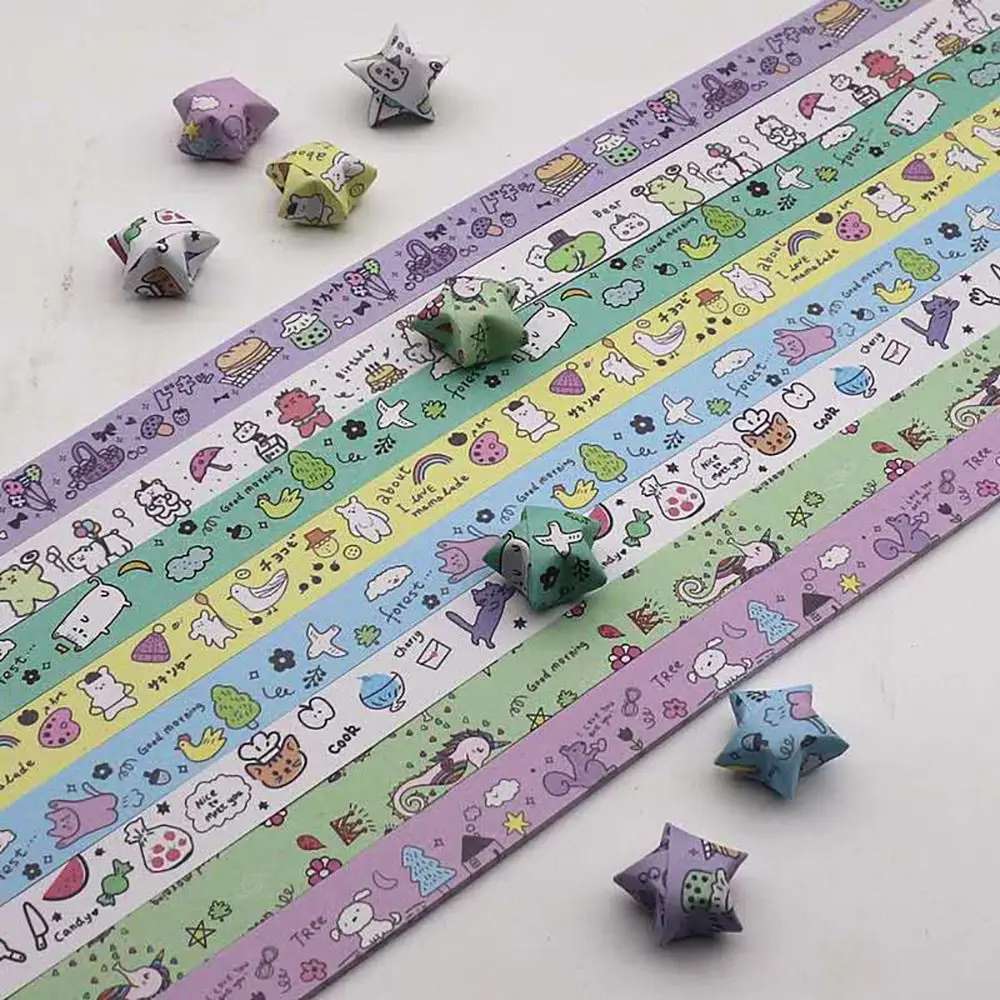 

Star Paper Strips Origami Stars Paper Handmade Paper Craft Star Folding Paper Colorful Delicacy Cartoon Star Folding Paper