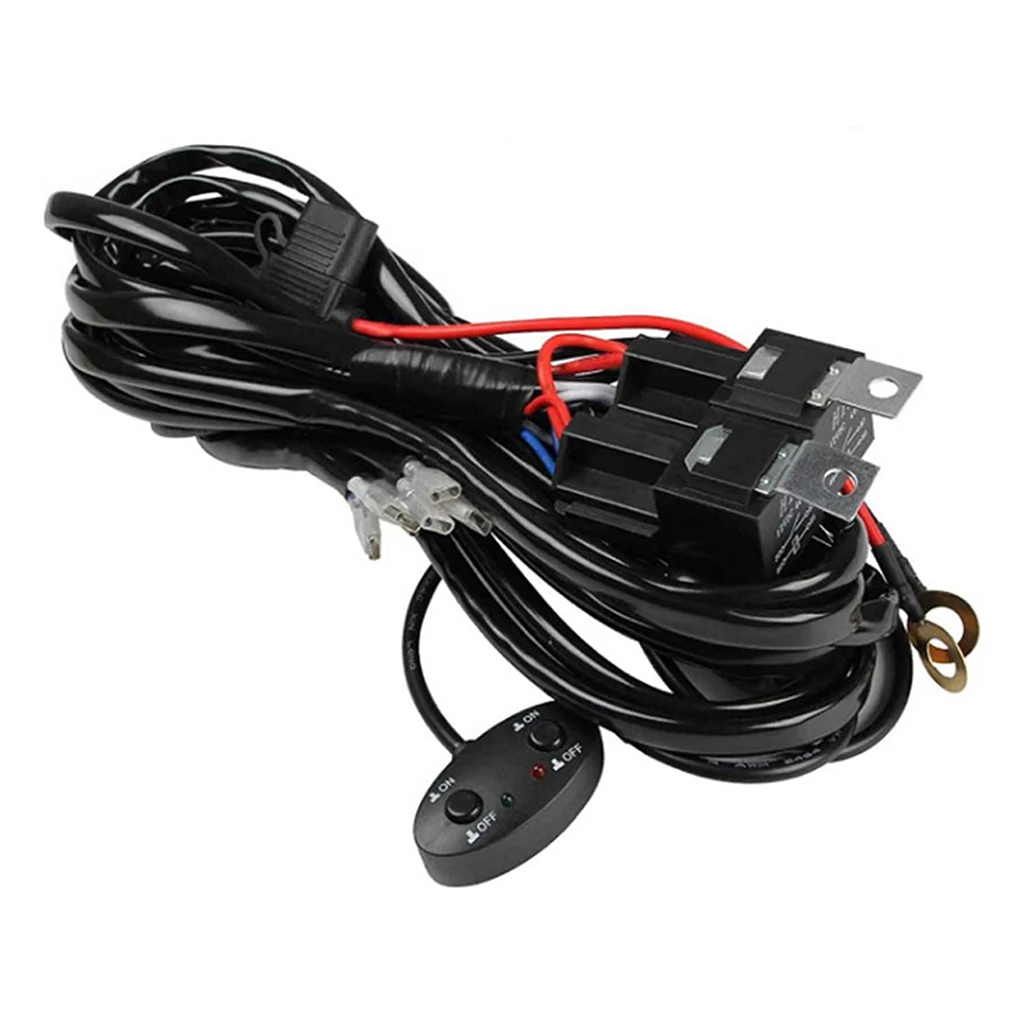 

Universal Car Truck Working Light Wiring Harness Kit Vehicle Trailer 12V 40A Lamp Relay Switch with Fuse Lighting