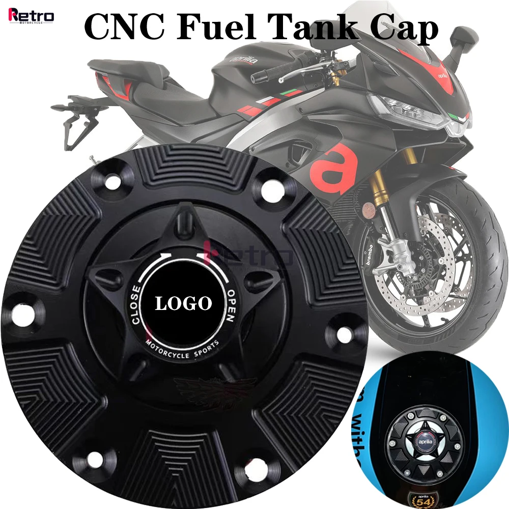 Aprilia LOGO Fuel Tank Cap For Aprilia RS4 RS50 125 250 660 RSV 1000 Tuono 125 660 Shiver 750 GT Motorcycle Fuel Cap Accessories