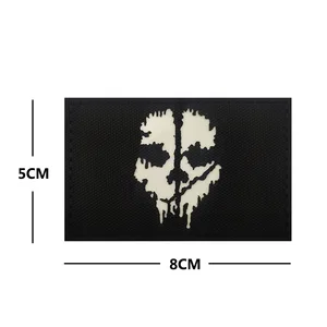 Call of Duty Patches Ghost Mask Skull Embroidered Patches on Clothes Military Tactical Moraleフックとループバッジアップリック 6ベストセールスコールオブデューティマーチ-2