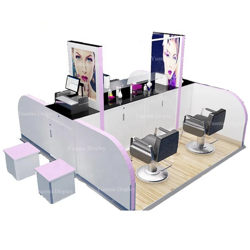 custom.New Style Nail Kiosk Wood Display Showcase Perfume Mirror Design Cosmetic Shop Display Counter Furniture Equipment