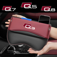 Car Seat Organizer Crevice Storage Box  Leather Accessories for AUDI Q2 Q3 Q5 Q7 Q8  Car  Accessories