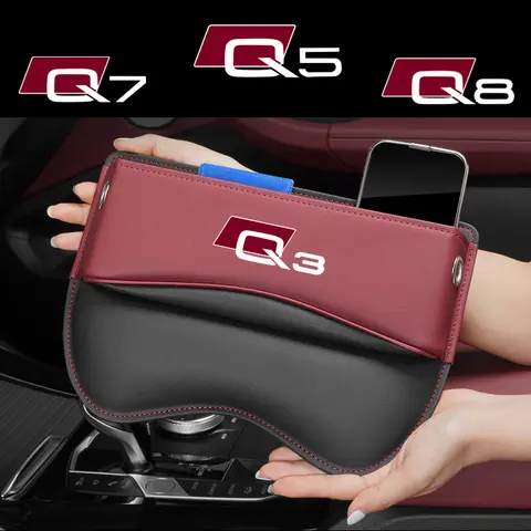 자동차 좌석 주최자 틈새 보관 상자 가죽 액세서리 아우디 Q2 Q3 Q5 Q7 Q8 자동차 액세서리