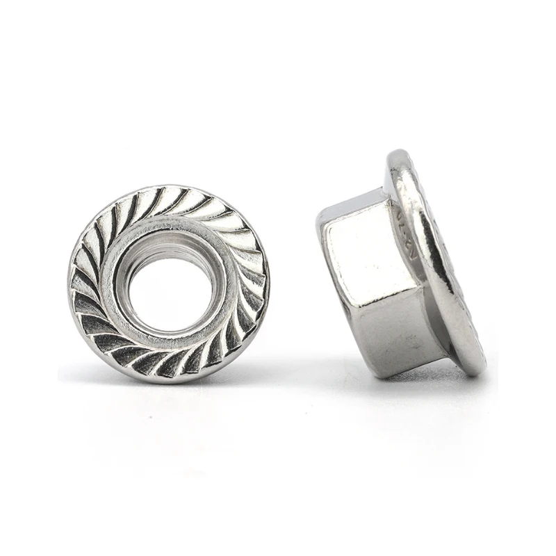 Non-slip Nut M3-M12 Hex Hexagon Flange Nuts 304 Stainless Steel Fastener for bolts