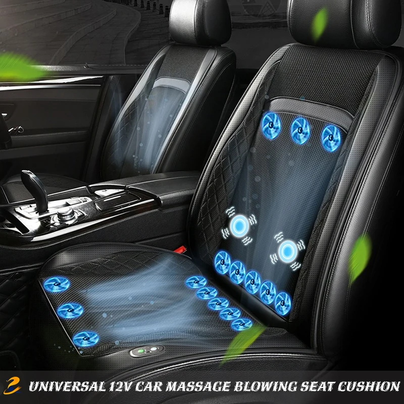 Livingfun Car Summer Ventilation Cushion Car Hair Cushion Massage Air Conditioning Cold Air 12V Universal Seat Cushion Cover