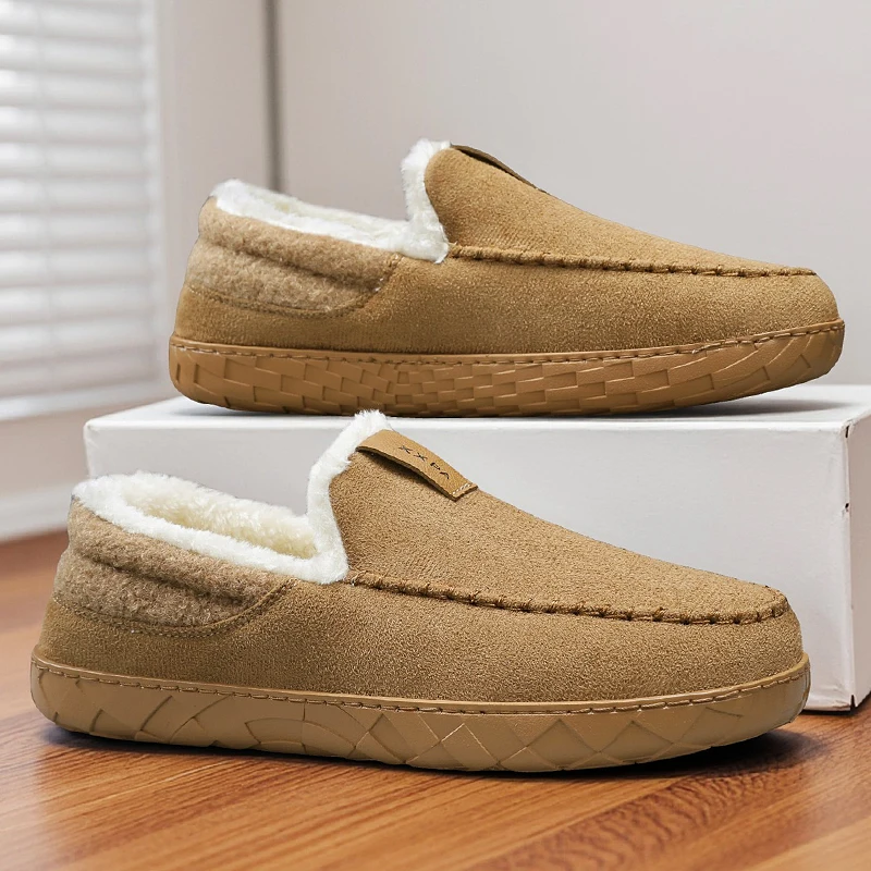 

Winter Men's Slippers House Slippers Shoes Trend Warm Ankle Boots Man Cotton Shoes Male Felt Slipper Moccasin Room Footwear
