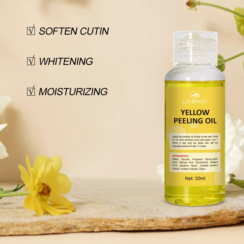 Óleo de peeling amarelo para pele escura, esfoliante, clareamento, manchas, joelho, dedo, remover a pele morta, melanina, clareamento, iluminar o corpo, cuidados com a pele