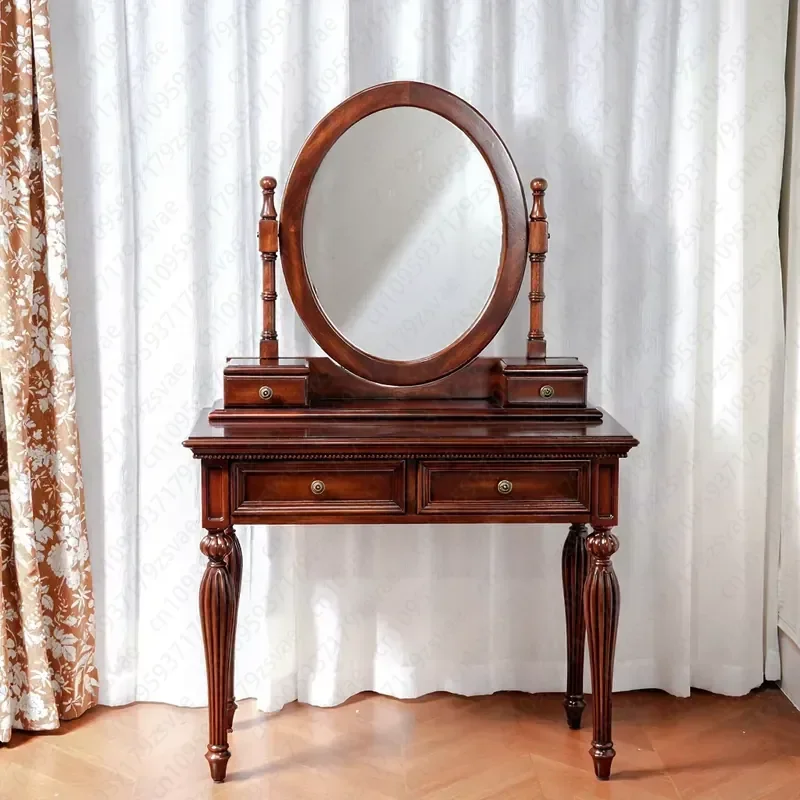 Vintage Wooden Dresser with Mirror and Drawer Makeup Dresser Bedroom Wooden Dresser