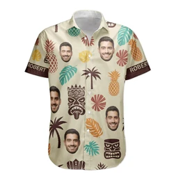 Summer Custom Photo Face Shirt - Custom Photo Short Sleeve Button Down Hawaiian Shirt - Best Gifts For Men - Beach Party Shirts