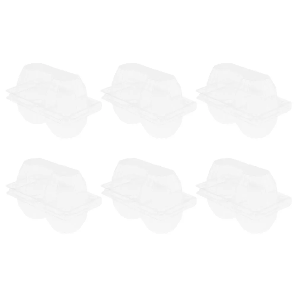 

6pcs Transparent Egg Storage Container Plastic Tray Holder for Refrigerator Compact Reusable Carton Packaging Bulk