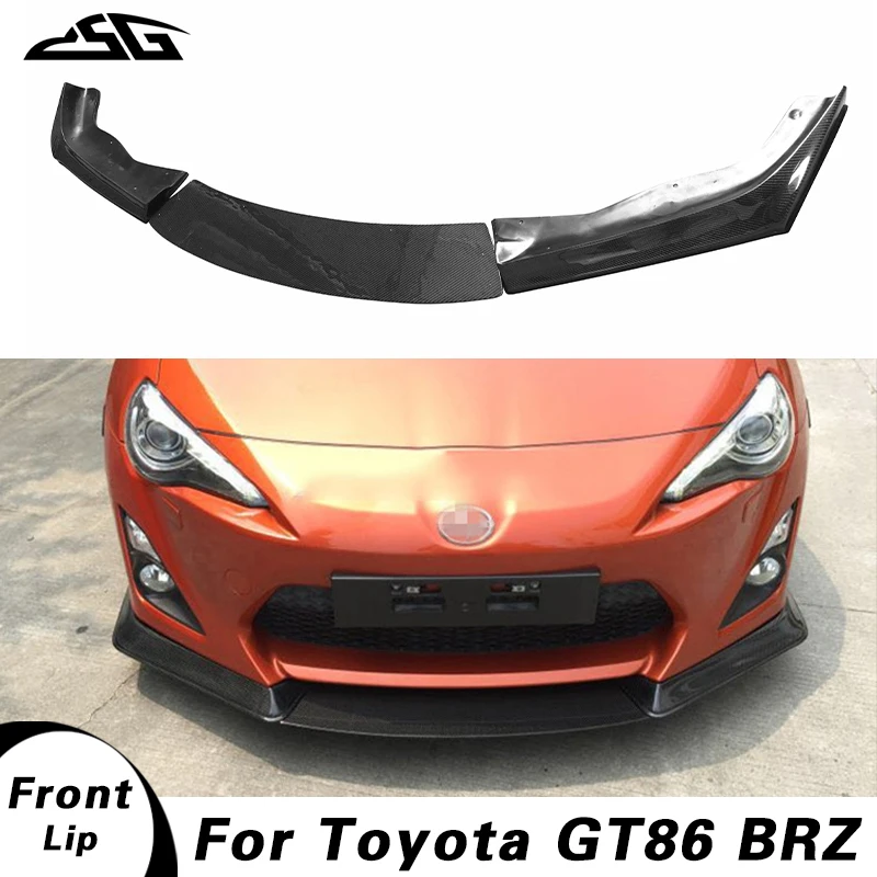 Car Front Lip Chin Bumper Body Kits Aprons For Toyota GT86 Subaru BRZ J Style 2012-2019 Carbon Fiber Spoiler Lip Splitter