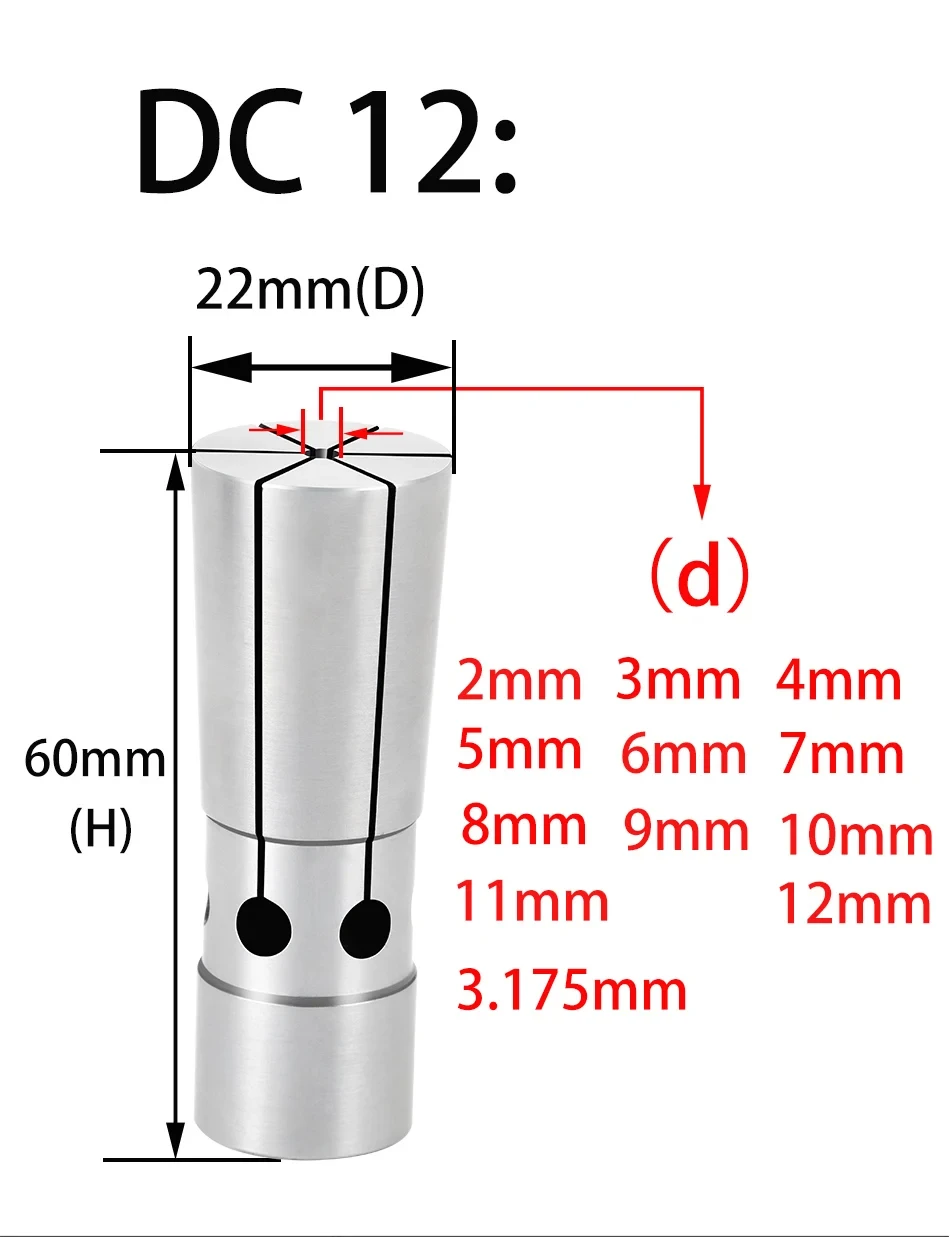 Accuracy 0.003 Precision Cnc Collet DC4 DC6 DC8 DC12 Chuck Collet Pull Back Collet High Precision Collet Dc Collet