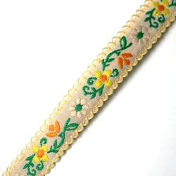 5yards embroidered flower 1.5cm trims for Clothes ethnic vintage thin lace trimmings and ribbons for dress DIY craft accessories