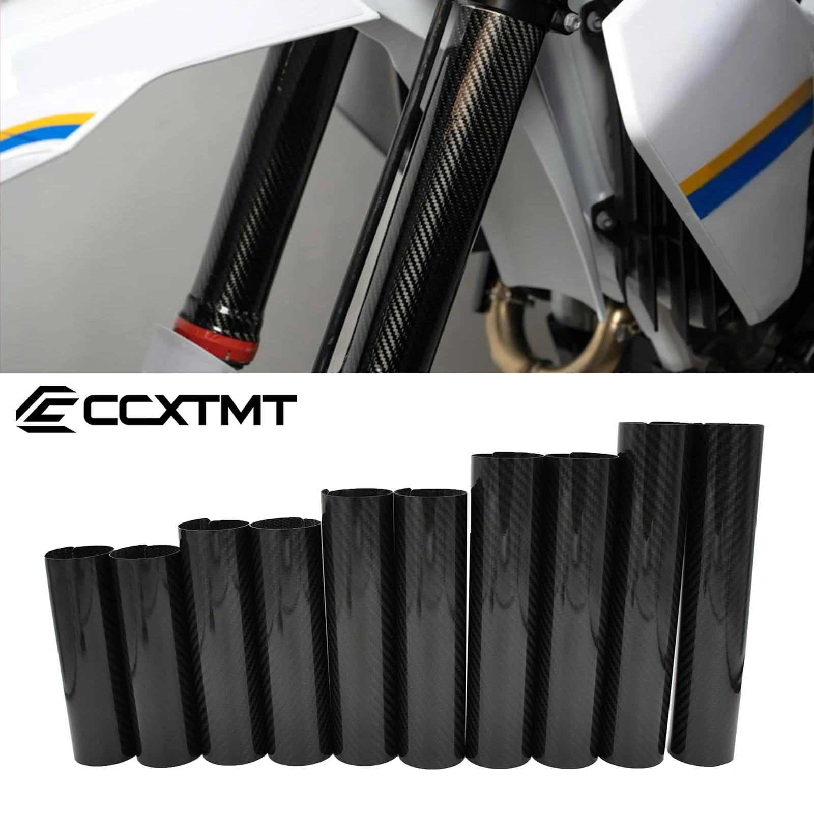 160mm 178mm 202mm 225mm 248mm Osłona przedniego widelca z włókna węglowego Motocross do Honda Yamaha Kawasaki Suzuki KTM CRF CR YZF