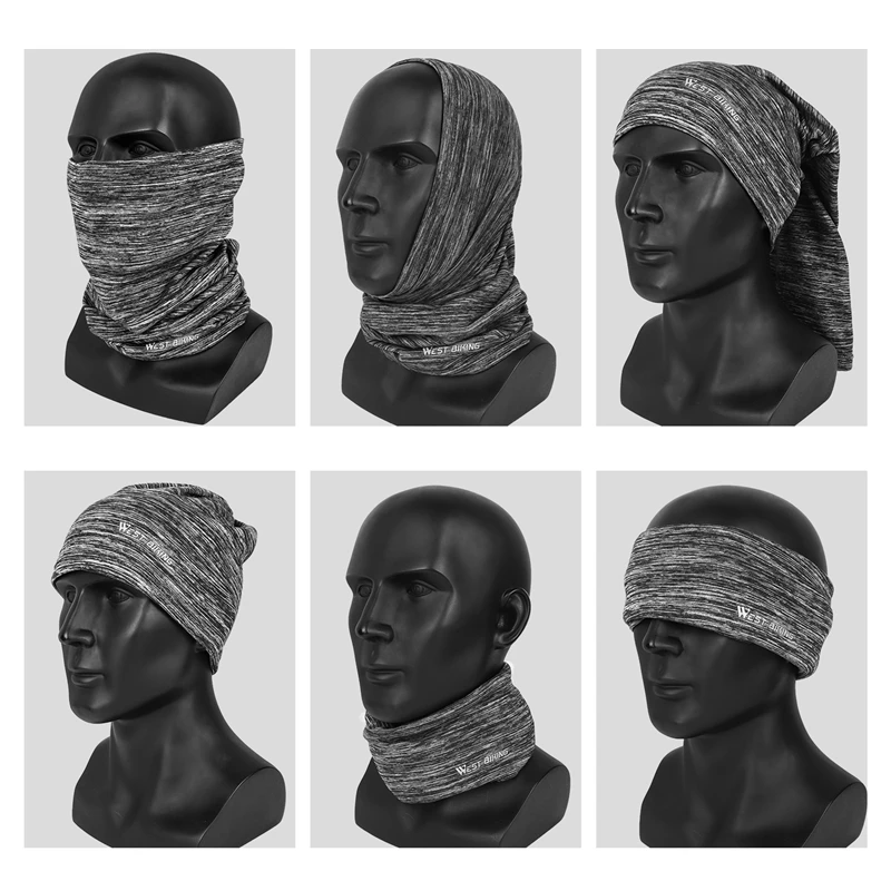 WEST BIKING Winter Cycling Scarf Bandana Fleece Neck Warmer Stretchy Skin-Friendly Face Mask Headwear for Skiing Running Hiking