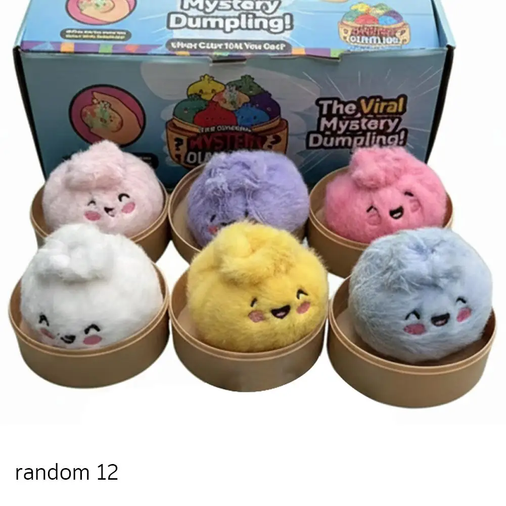 1/12 Stück Niedliche Plüsch-Brötchen-Spielzeuge, Entspannungs-Knet-Musik-Schlüsselanhänger, Überraschungsboxen, Ornamente, Geschenke, Zufällige Farbe