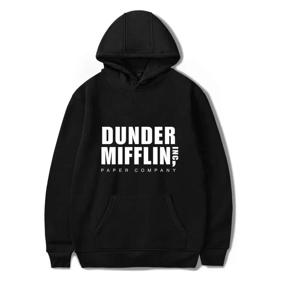 Television show dunder mifflin hoodie male fashion popular letter hoodies sweatshirt autumn winter pullovers streetwear oversize