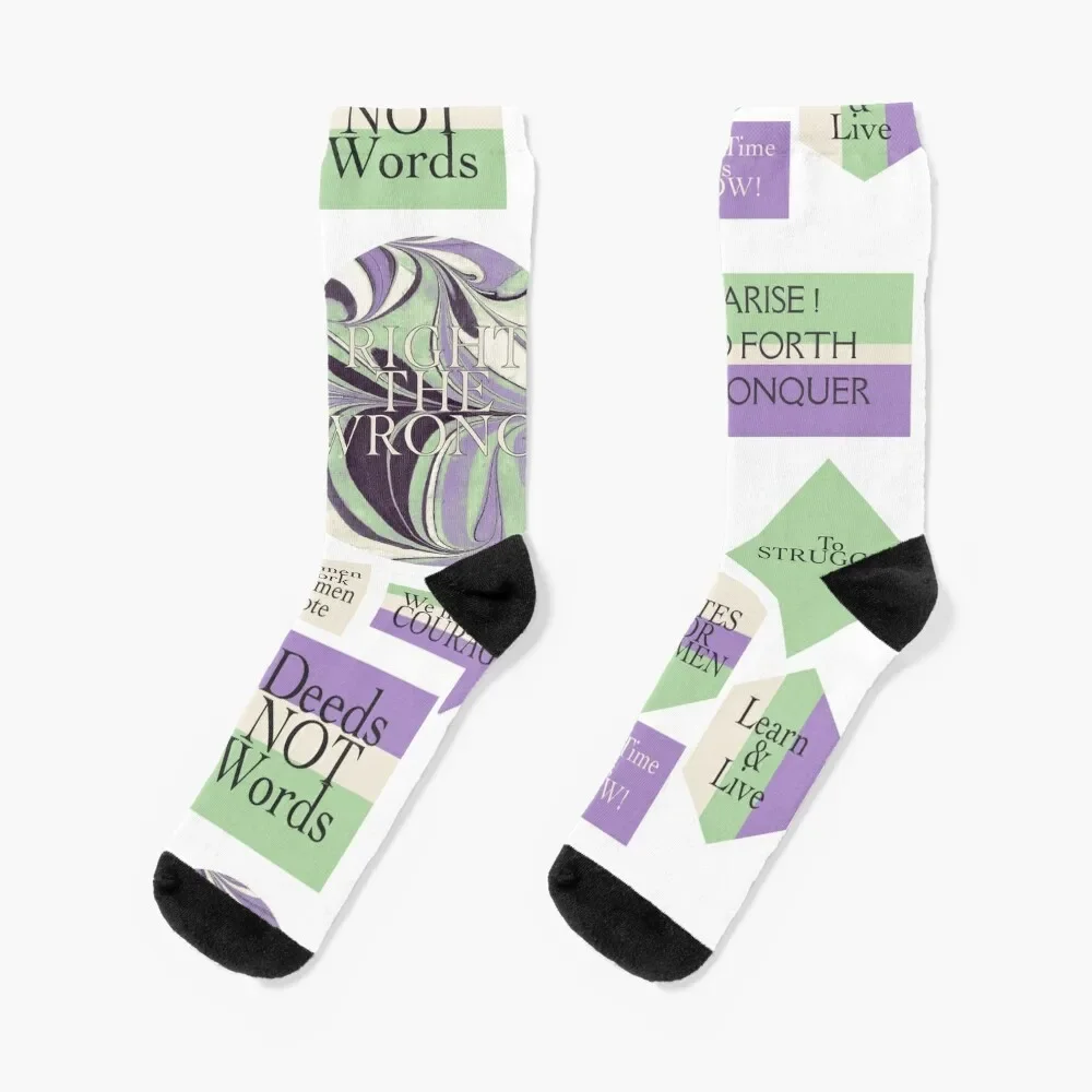 Vintage Women's Suffrage Slogans Socks crazy Sports Mens Socks Women's