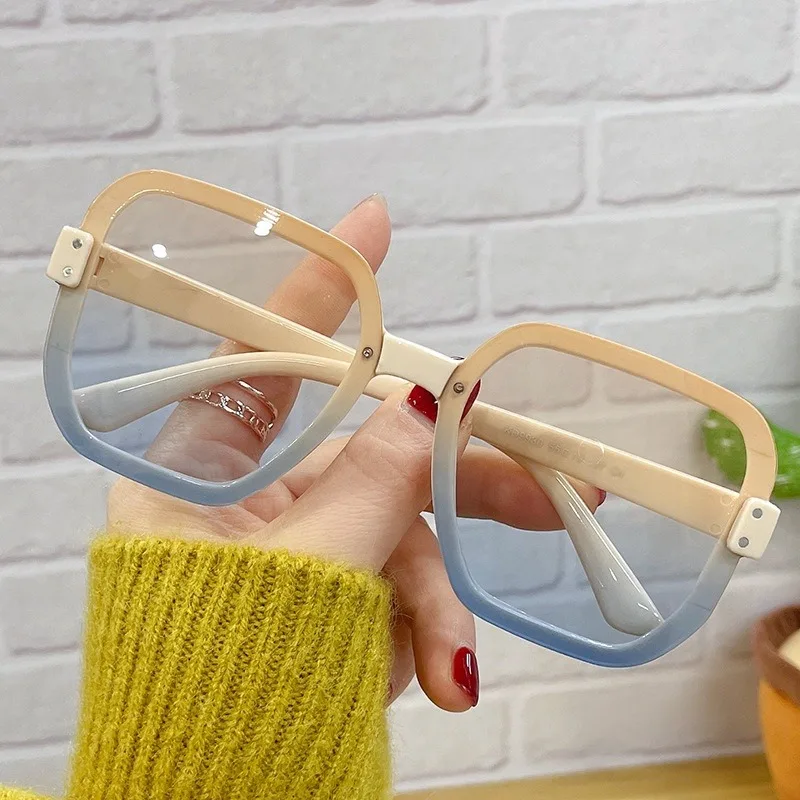 Übergroße Sonnenbrille für Damen, Vintage-Stil, farbige Brillen, UV400, Outdoor-Sonnenbrille für Damen, modische Brille mit großem Rahmen