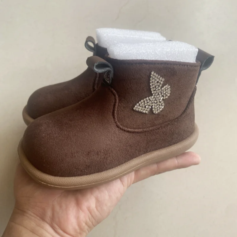 

Baby Girls Snow Boots Oxford Suede Autumn Winter Children Fashion Shoes Outdoor Anti-slip Shoes Kids Ankle Boots Short Plush