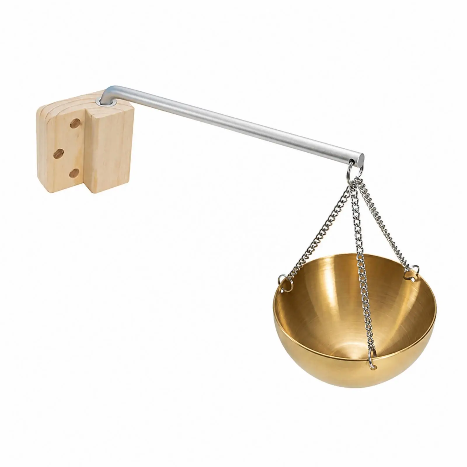 Stainless Steel Aroma Oil Bowl for Sauna Steam Room Hanging Diffuser with Aluminum Rod and Wall Mount Screws