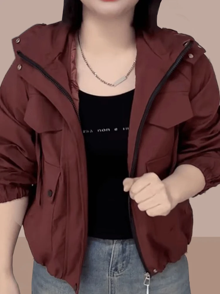 2026年春秋 レディース フード付きジャケット コート 暖かい 多用途 ママ 中年 高級感 通勤 スタイリッシュ