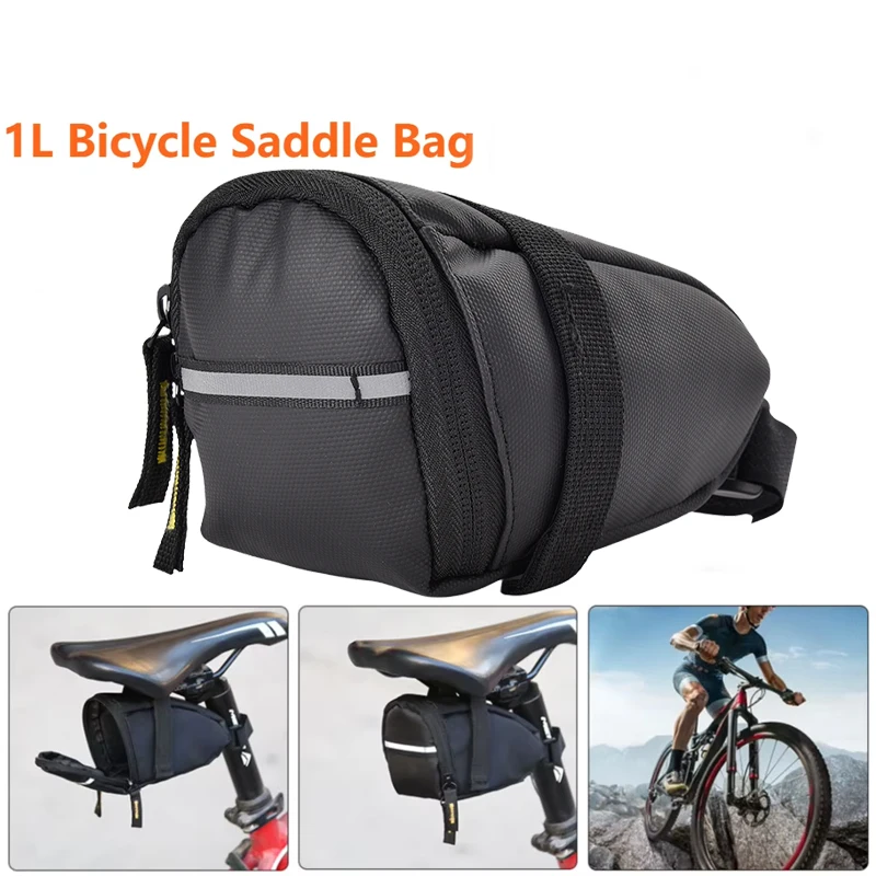 

Bicycle Bags Classic Delicate 1L Capacity Bicycle Saddle Bag Rainproof MTB Seatpost Rear Tail Storage Pouch