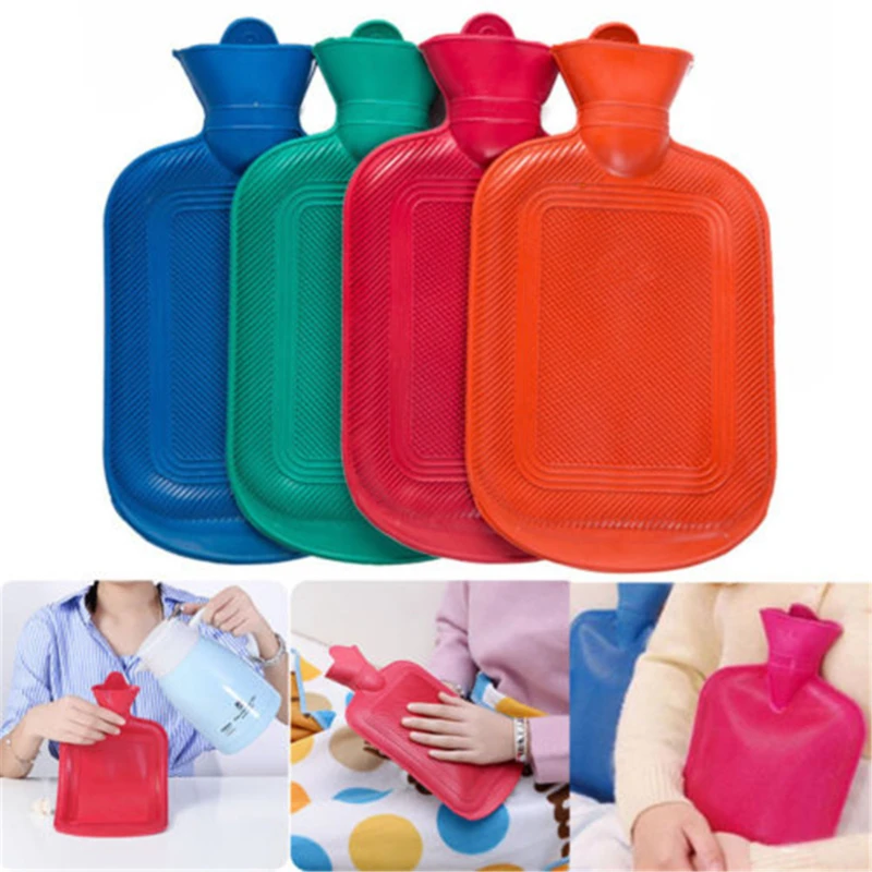 1700ML Dicke Wärmflaschen Tragbare Gummi Winter Warme Tasche Handwärmer Mädchen Tasche Hand Füße Warme Wasser Flasche Farbe zufällig