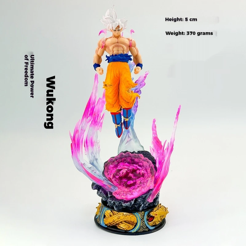 Dragon Ball Anime Periphery Free Ultimate Intent Gong Sun Wukong White Hair Saiyan Model Handmade Anime Trendy Play Ornament
