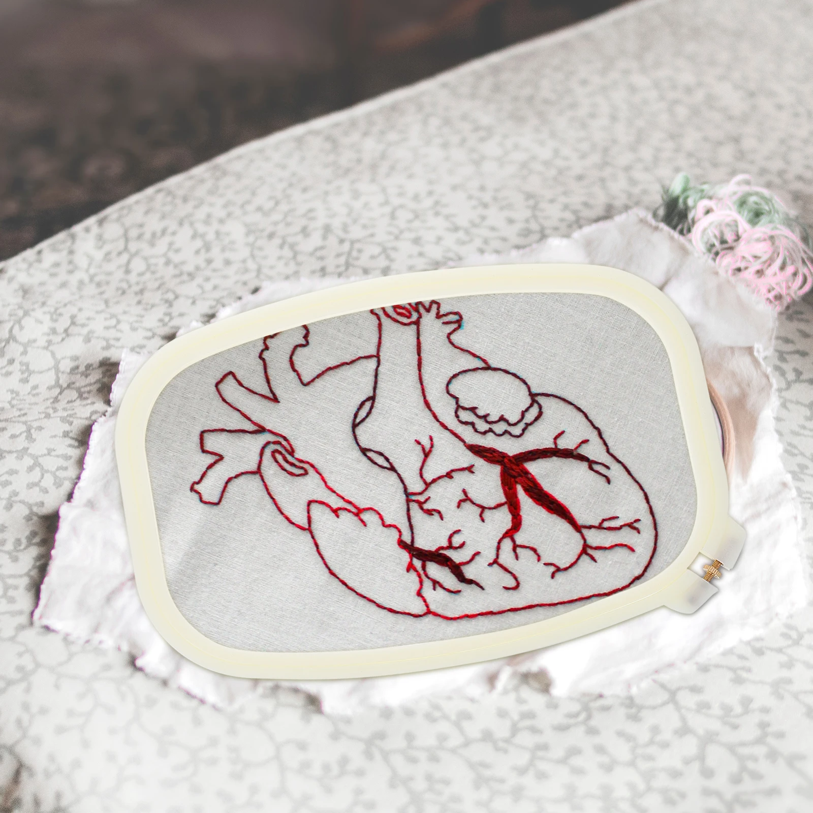 2 قطعة الأطواق التطريز البلاستيكية DIY بها بنفسك عبر الابره خواتم آمنة دائم سهلة ضبط اليدوية الفنية هدية الحرفية الملحقات