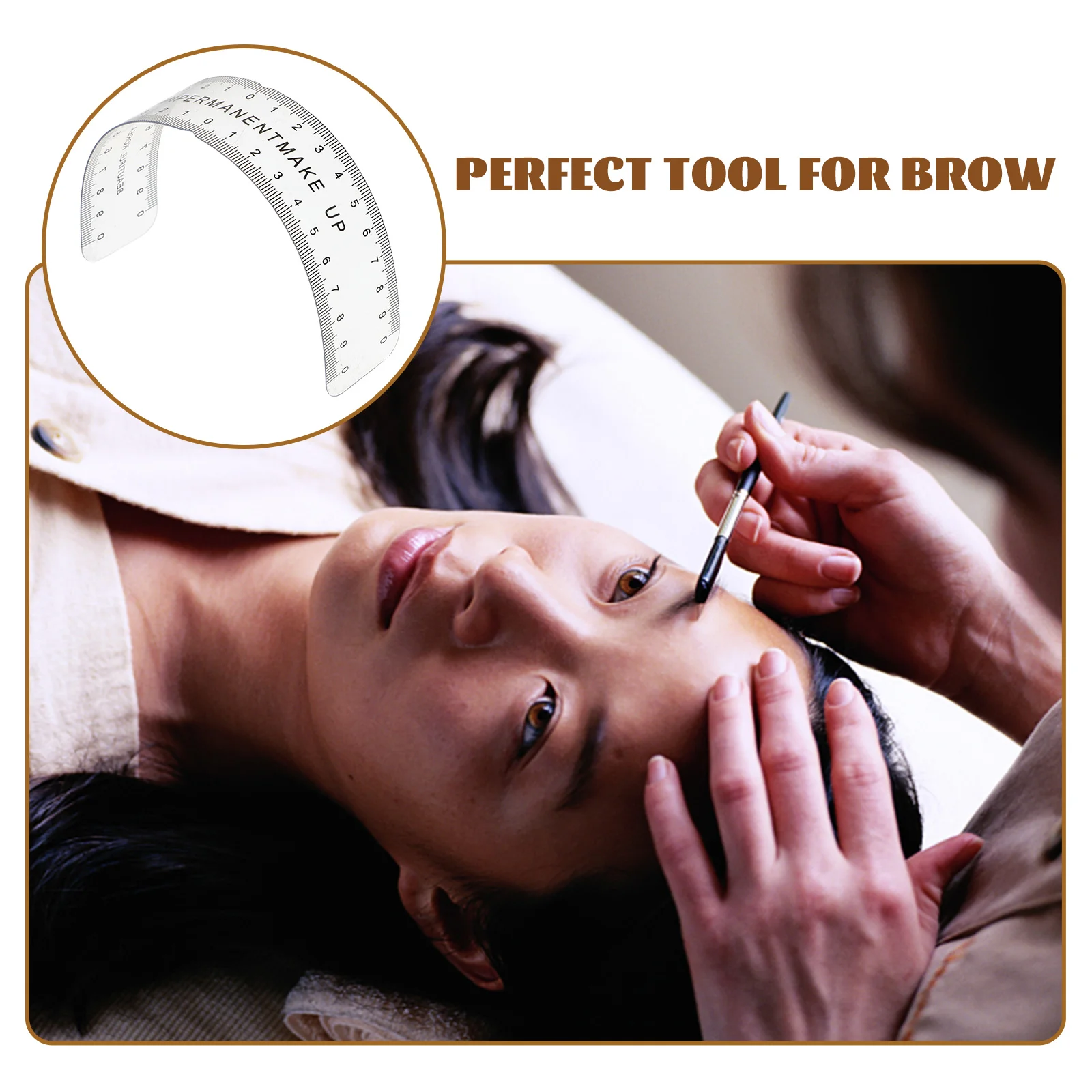 

1pc Eyebrow Ruler Tool Plastic Shaping Measure Flexible Lip Brow Caliper Durable Professional Ruler