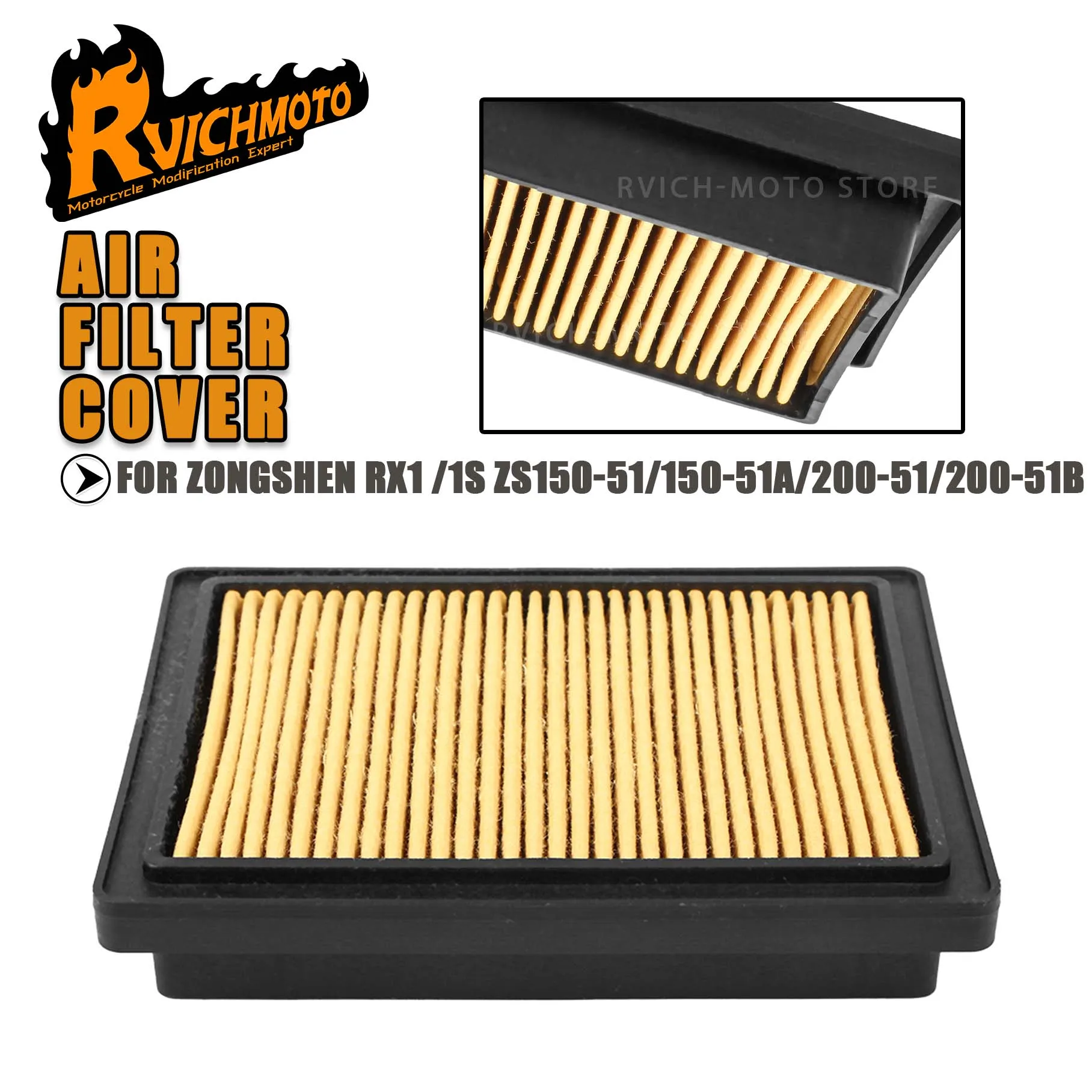 Motorcycle Air Intake Purification For ZongShen RX1 RX1S ZS 150-51 150-51A 200-51 200-51B Clean Filter Engine Cleaner Element
