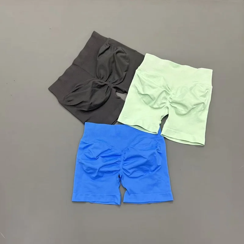 HISTELLO Low Waist Gym Shorts Women Solid Color Soft Stretchy Butt Lifting Fitness Workout Running Jogging Sports Yoga Shorts - Image 4