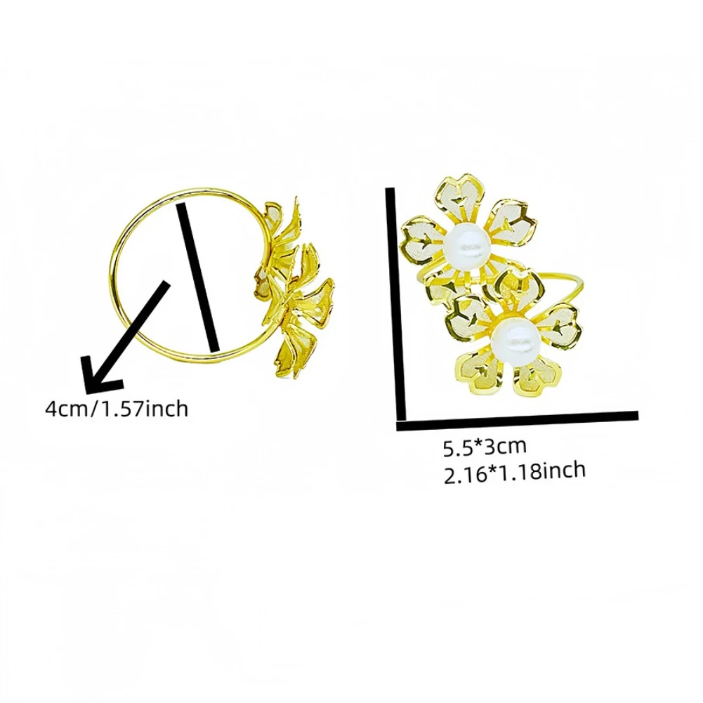 12 Pcs Wedding Napkin Ring Inside Diameter 1.57-inch Perfect For Weddings Banquets And Holiday Gatherings Both Casual And Formal