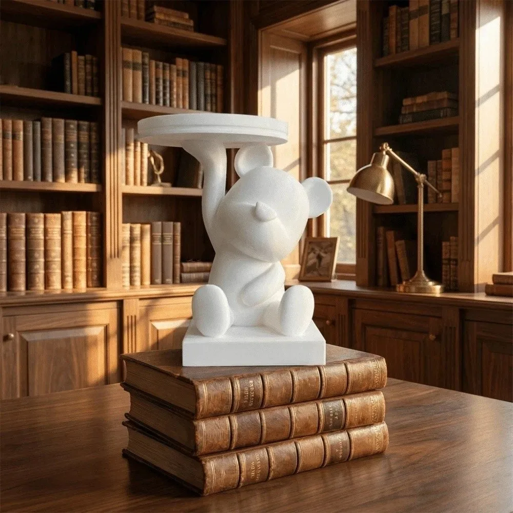Exquisite Funny Bear Storage Tray Creative Decorations Desktop Accessory Multi-functional 3D Printing Ornaments Home Decor