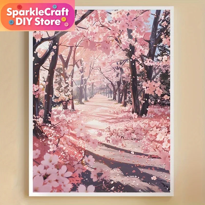 1pc frameless 5D Diamond Painting Kit, Landscape Rhinestone Painting Art, Round Diamond Craft Project, Suitable for Beginners An