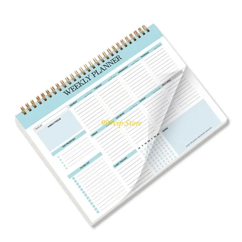C90C Notebook Planner Weekly Planner 104 หน้าไม่ระบุวันที่สำหรับครูนักเรียน Twin Coil Binding