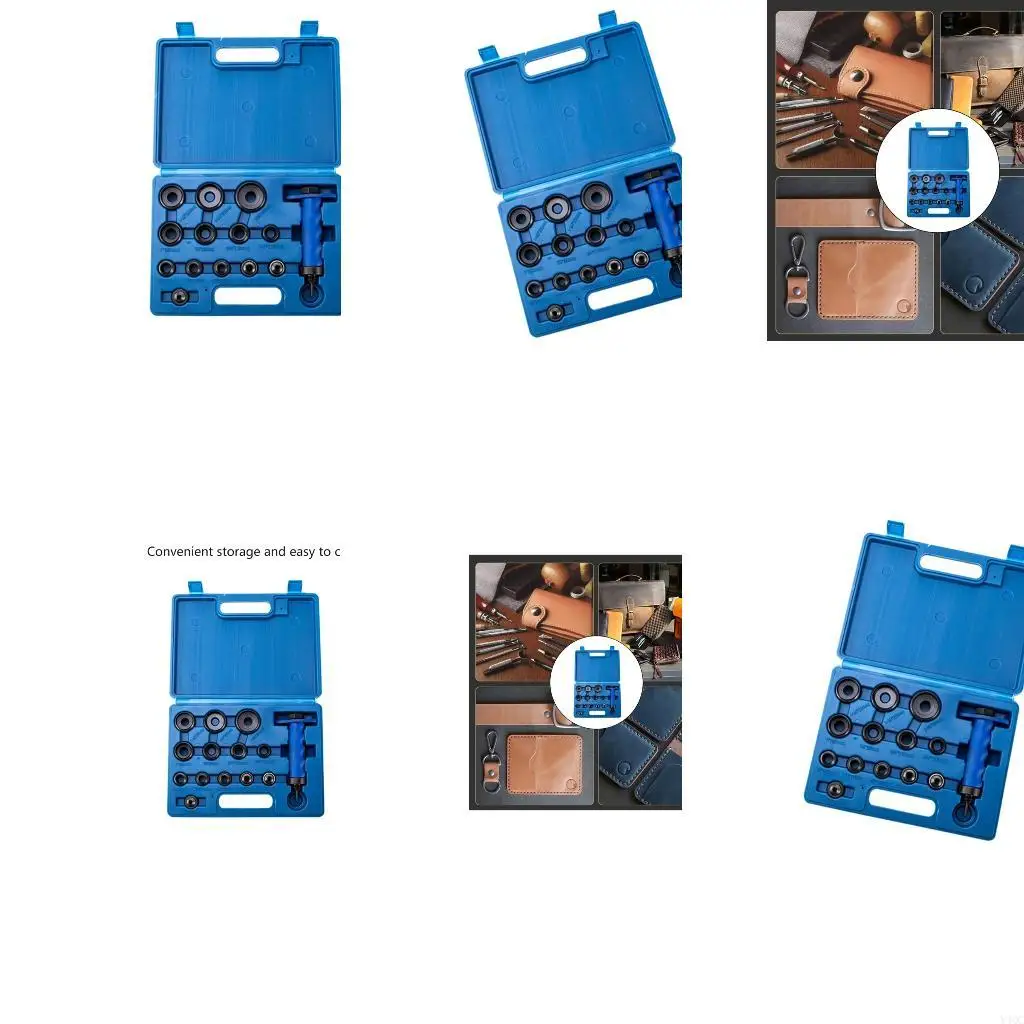 

14Leather Tool Set High Carbon Steel Hollow Set Ergonomic Grip Y4QC