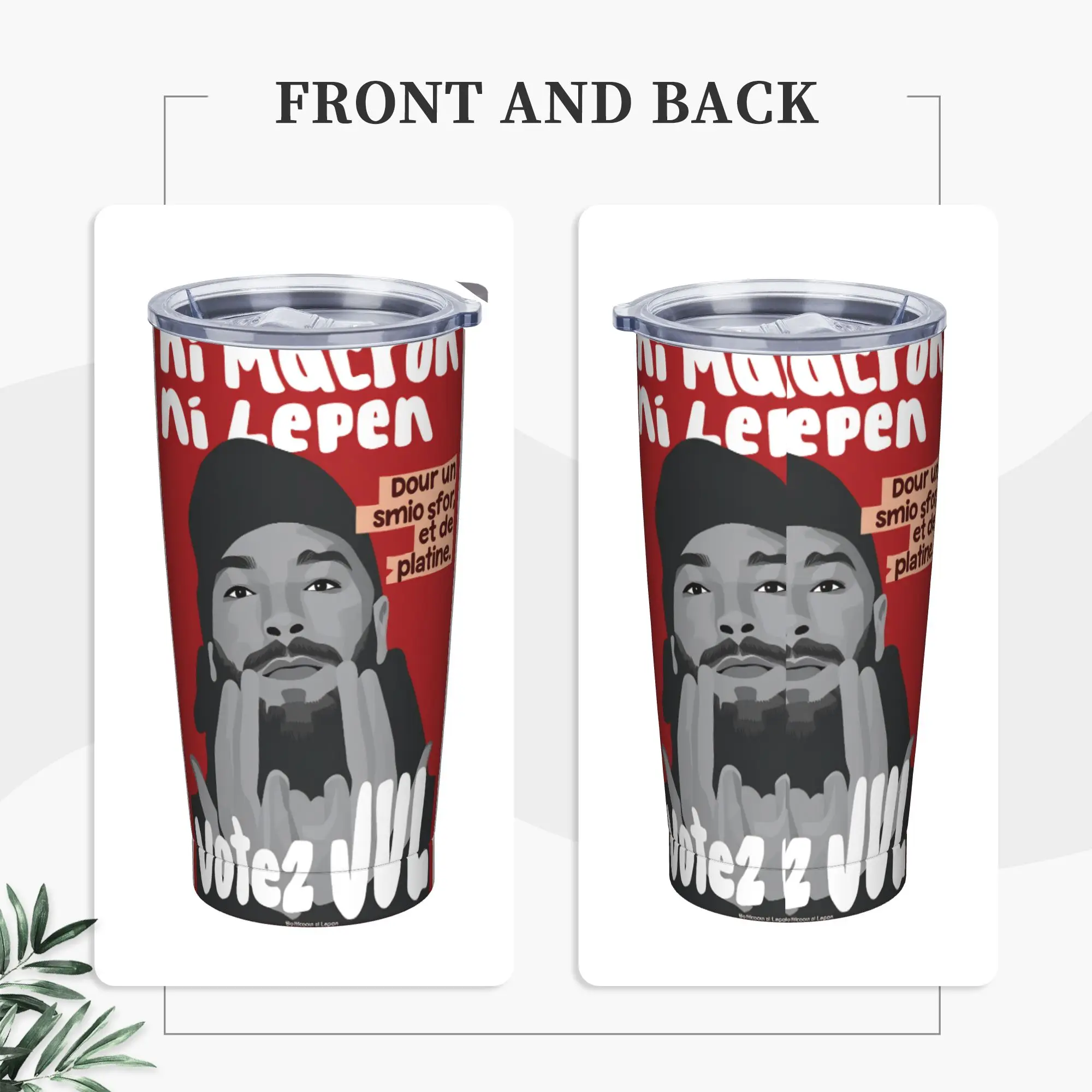Stainless Steel Tumbler French Rapper Vote JUL  Thermal Cups  Keep Heat Cold and Hot Mugs Cup Travelist Water Bottle