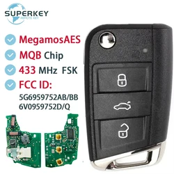 Smart Remote Car Key For VW Golf Mk7 Polo Tiguan Skoda Octavia Leon 2012-2015 433MHz Megamos MQB Chip 5G6959752AB BB 6V0959752D