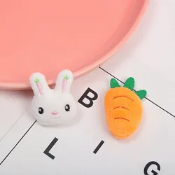 20pcs sweet rabbit and carrot dolls  Appliques for DIY Hat Clothes Sewing Patches Handmade Headwear Hair Clips Accessories