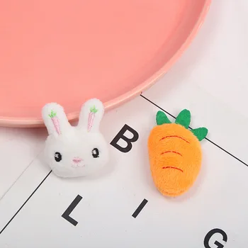 20 sztuk słodki królik i marchew lalki aplikacje dla DIY kapelusz ubrania łatki do szycia ręcznie nakrycia głowy spinki do włosów akcesoria