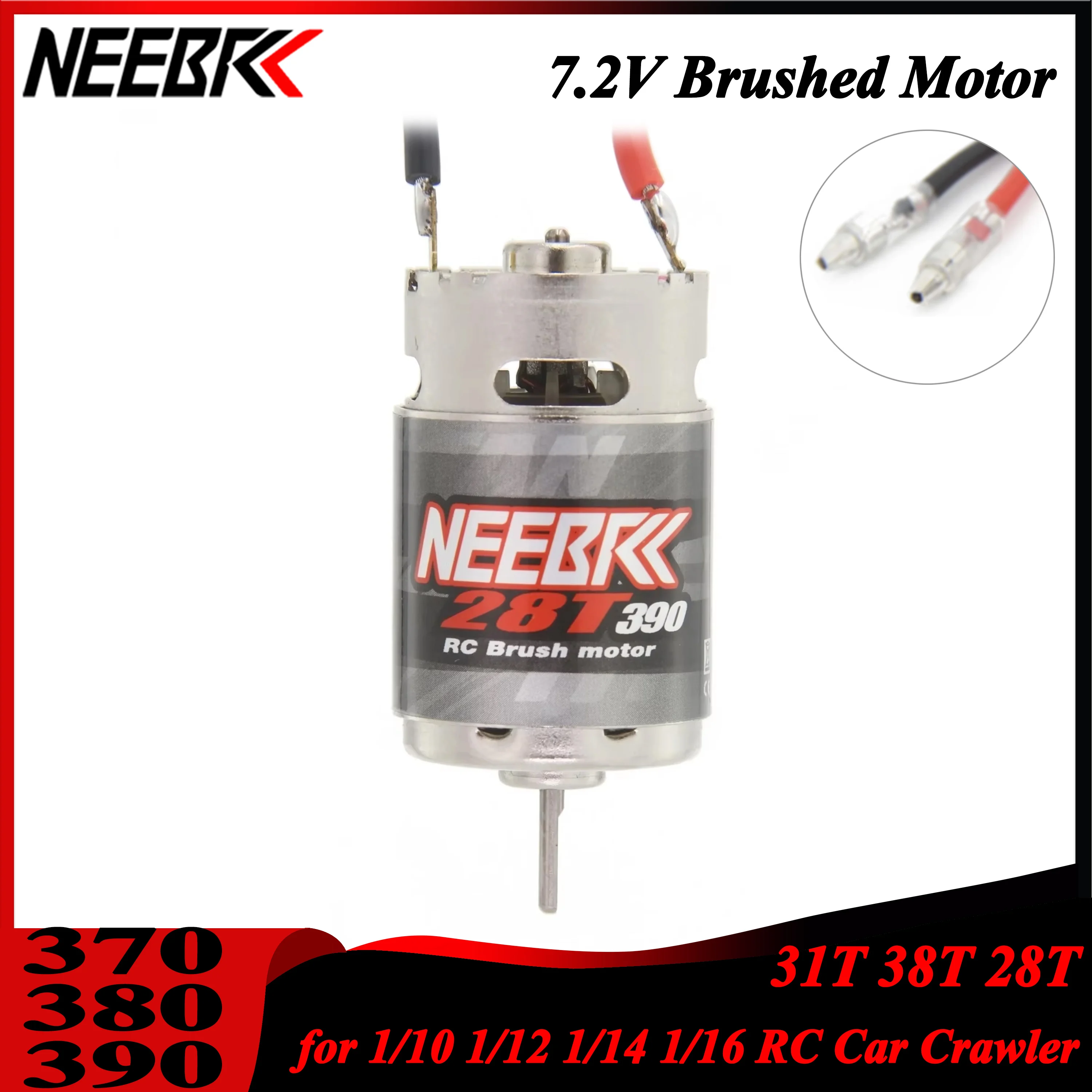 

NEEBRC 370 380 390 Brushed Motor for 1/24 1/16 1/14 1/12 1/10 RC Car Crawler Monster AXIAL SCX24 B17 TAM54393 TRX 7075 HSP RGT