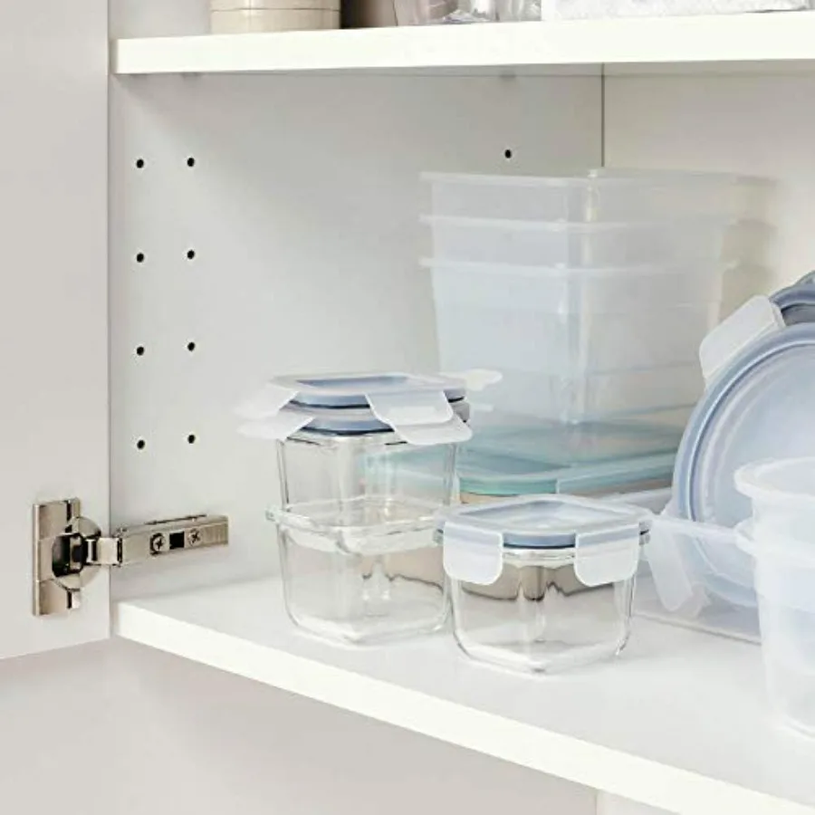 ASIA 365+ حاوية طعام بغطاء، زجاج مربع 180 مل، مجموعة من 3 قطع #3