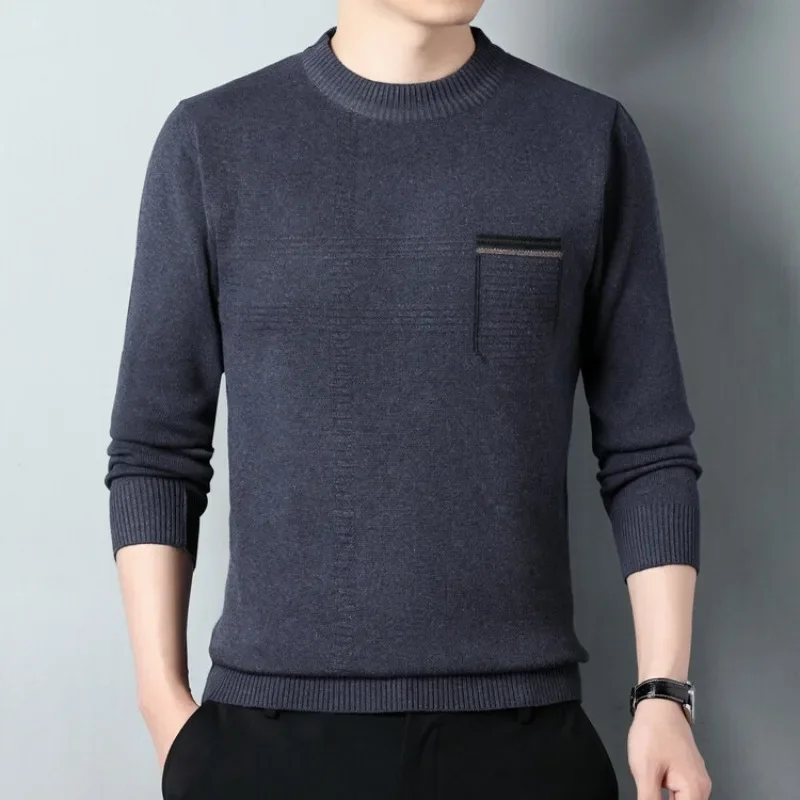 4 Colors! Autumn New Casual Loose and Versatile Straight Round Neck Knitted Long Sleeved Sweater