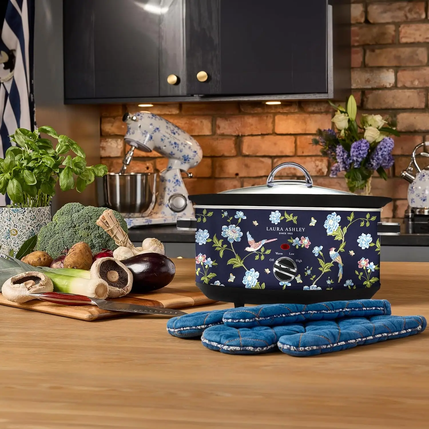 Olla de cocción lenta de 6,8 cuartos - Olla de cocción lenta grande de 6,8 cuartos de galón para personas de 8 a 10 personas - Olla de cocción lenta de bajo consumo con 3 configuraciones de calor - Plato